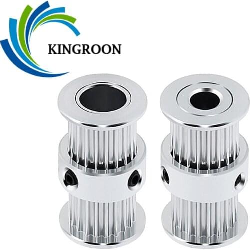 5pcs GT2 Timing Pulley 20tooth Bore 5mm 8mm Synchronous Double Round-Headed Wheel Gear For 3D Printer Parts GT2 Blet