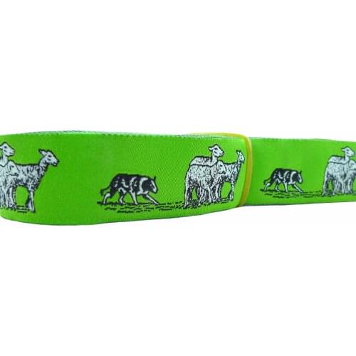 10 Meters 7/8'' 22mm Border Collies Dog Collar Woven Jacquard Ribbon