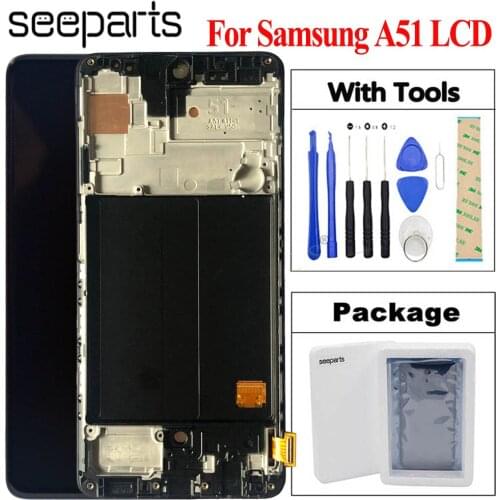 100% Tested For Samsung Galaxy A51 LCD A515F Display Touch Screen Digitizer Assembly Replacement For Samsung A515F/DSN Lcd
