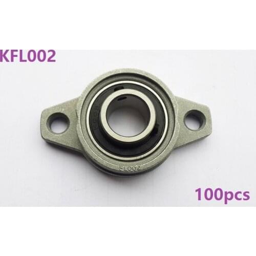 100pcs/lot KFL002 FL002 15mm zinc alloy bearing units pillow block bearings 15 mm flange block bearing for CNC router
