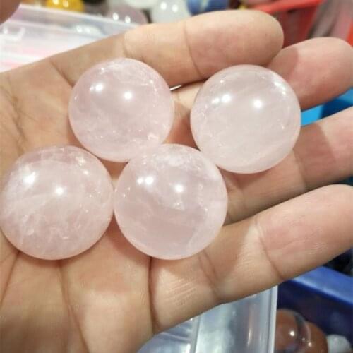 2pc nature rose quatz ball no hole size 25mm round ball shape for craft decoration handcraft making jewelry findings wholesale