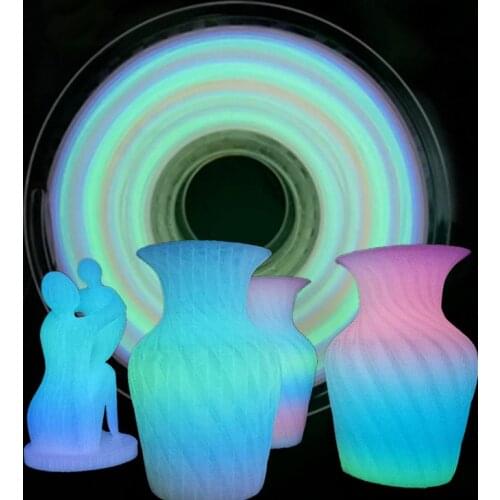 3D Printer PLA Glow In The Dark 1.75mm Printer Filament 3D Printing Sublimation Material 1kg 500g 250g Rainbow Firefly Green