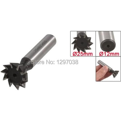 5pcs 25mm*60 Degree High Speed Steel Premium Straight Shank HSS Dovetail Milling Cutter End Mill Smooth Cutting
