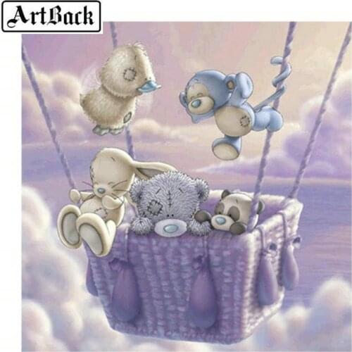 5D Diamond Painting Cartoon Bear Basket Full Square Drill Diamond Embroidery 3D Rhinestone Mosaic Home Decor Art Gift