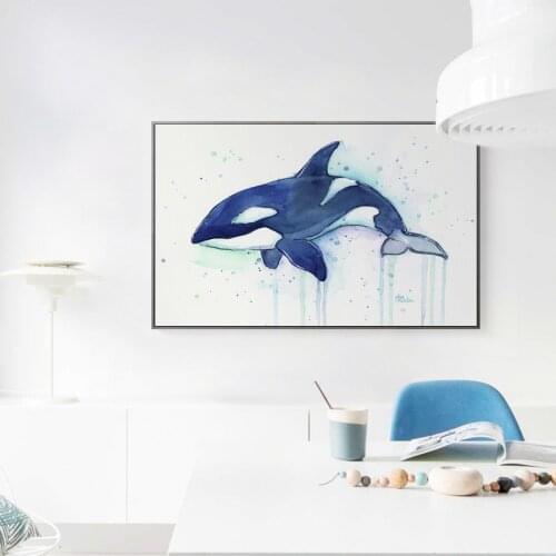 Whale Shark Ship Abstract Landscape Wall Art Canvas Painting Nordic Posters And Prints Wall Pictures For Living Room Home Decor