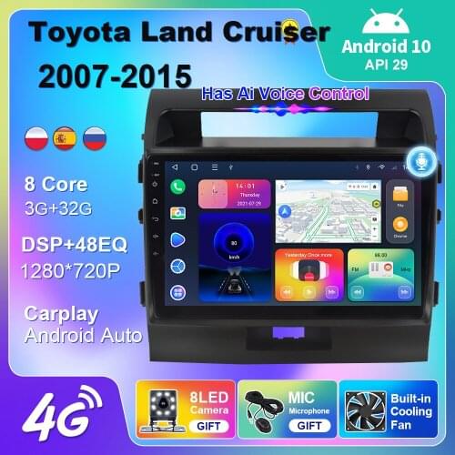 4G WIFI Android 10 For Toyota Land Cruiser 11 Car Radio Multimedia Player GPS Navigation Car Android Auto Carplay 2 din No DVD