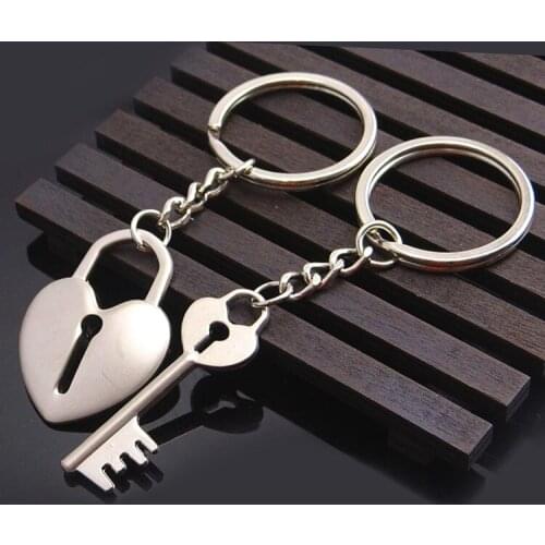 FREE SHIPPING BY DHL 200pairs/lot Wholesale Zinc Alloy Key and Lock Couple Keychains Novelty Heart Keyrings for Lovers