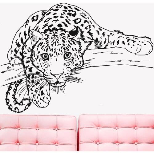Cheetah Wall Decals Sticker Animal Leopard Decal Vinyl Art Bedroom Living Room Decoration Self Adhesive Children Room D753