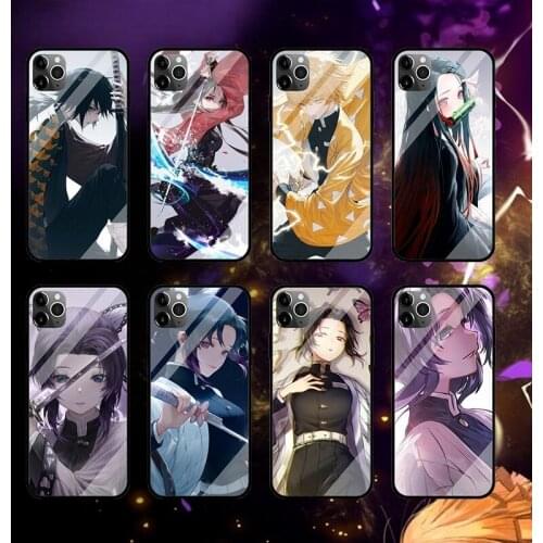 Demon Slayer Phone Case for Xiaomi 9 Redmik20 K20Pro Note8 Xiaomi9SE 8 8SE 6X 6 Japanese Anime Tempered Glass Protective Cover