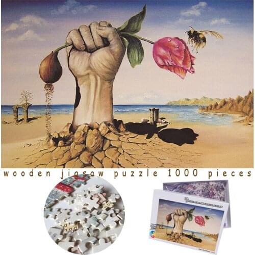 MOMEMO The Flower Wooden Puzzles Adults 1000 Pieces Surrealism Art Painting Jigsaw Puzzles Toys Customized Puzzles for Adults