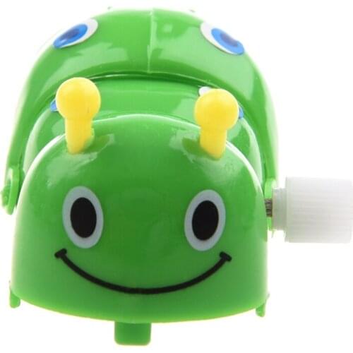 Children Clockwork Spring Toy Green Plastic Cartoon ping Insect
