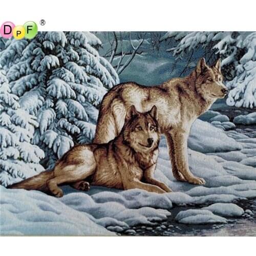 DPF diamond painting cross stitch wolf diamond embroidery crafts diamond mosaic kit square/round rhinestone home decor