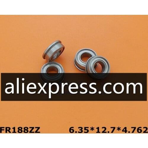 FR188zz flanged 1/4in - 1/2in - 3/16in Inch miniature shielded deep groove ball bearing