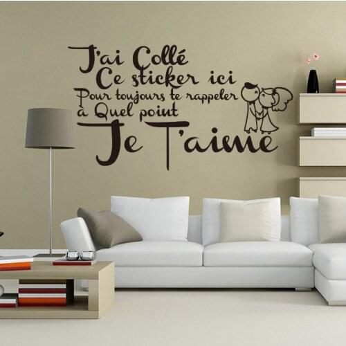 French Citation Amour Vinyl Wall Sticker Decals Mural Wall Art Wallpaper for Living Room Home Decor House Decoration