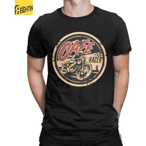 The Official Cafe Racer TV Logo T Shirts for Men Cotton Leisure T-Shirt Round Collar Tees Short Sleeve Clothes Gift Idea