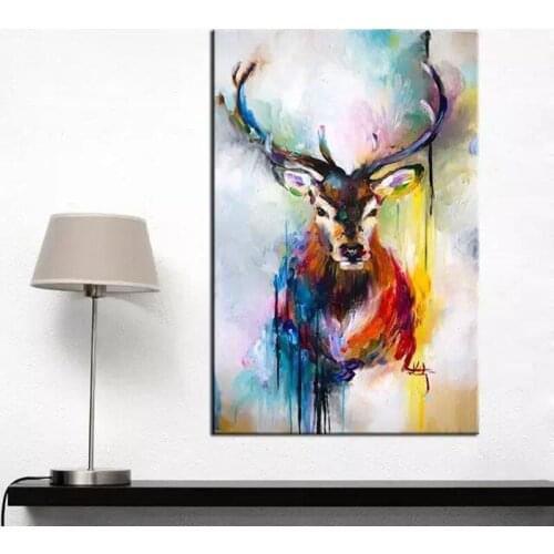 Nordic Modern Style Animals The Colorful Deer Minimalism Canvas Painting Posters And Prints Wall Pictures For Living Room Decor