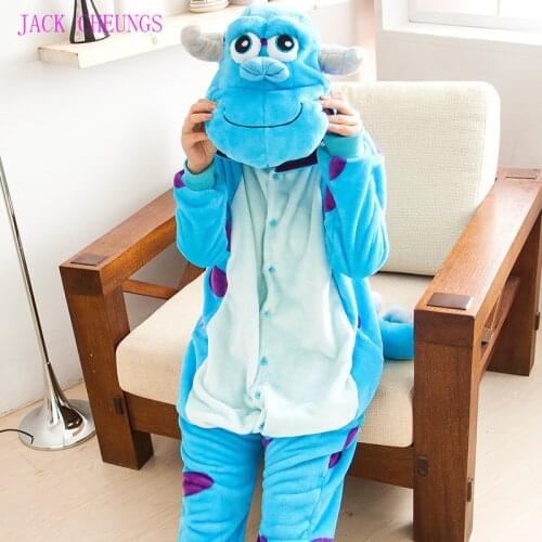 Kigurumi monster Sulley Sullivan adult onesies Pyjamas Cartoon animal costume Pajamas Unisex pijamas ,sleepwear ,party clothes
