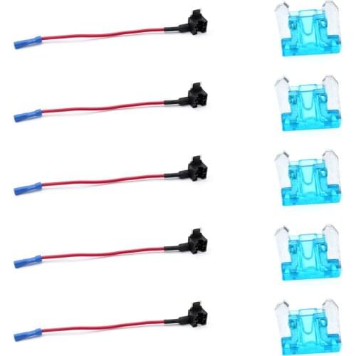 KKMOON 10Pcs APS ATT 12V Car Add-a-circuit Low Profile Mini Fuse Tap Adapter Fuse Boxe Holder with 5Pcs 15A Fuses