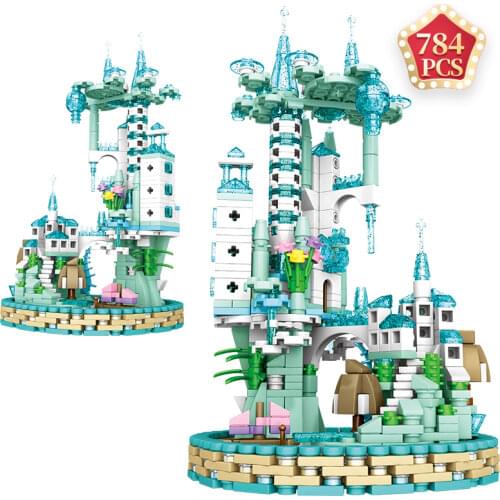 Creative Expert Ice Snow Princess Castle Girls Building Blocks Kit Assembly Action Bricks Toys for Girls Friends Festival Gifts