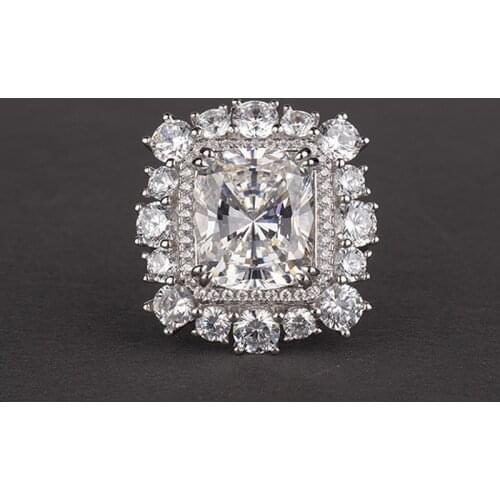 Luxury Lovers 6ct Pink Sapphire Diamond Ring Original 925 sterling silver Engagement Wedding band Rings for Women Jewelry Gift