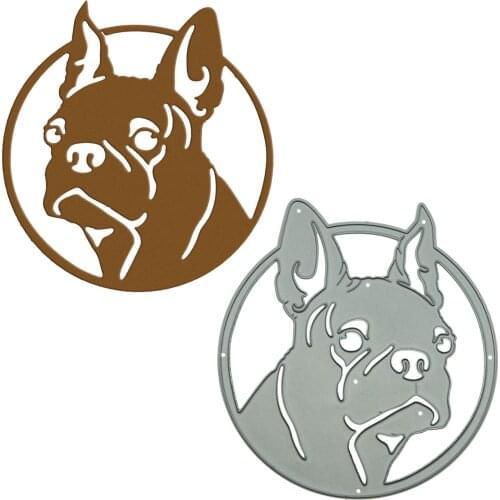 Large Size Bulldog Pug Dog Metal Cutting Dies Scrapbooking Craft Paper Cutter Stencil For Clipart Card Photo Album Decorating