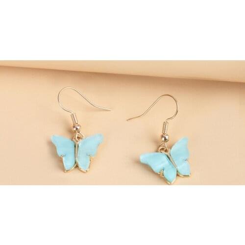 Butterfly Shape Metal Dangle Earrings For Women Color Female Jewelry Accessories Gift For Friends