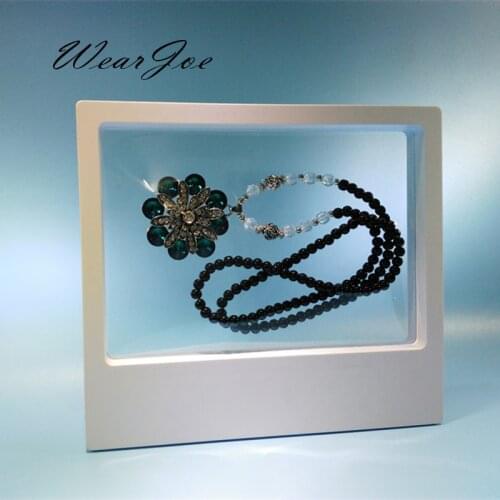 Multifunctional Elastic Membrane Jewelry Set Display Case Framed Floating For Necklace Pendant Ring Earring Bracelet Storage Box