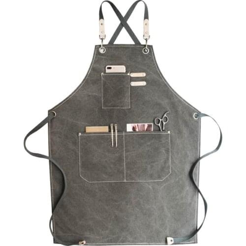 Canvas Apron Fashion Cute Denim Barista Milk Tea Flower Shop Work Clothes Barber Shop