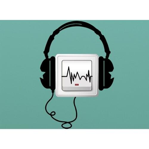 Cartoon headset Vinyl Wall Sticker Home Decor Stikers For Babys Rooms Waterproof Wall Art Decal