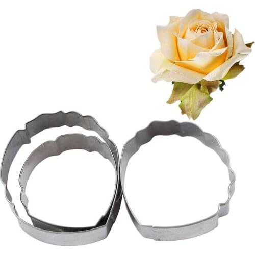 Stainless Steel Rose Flower Petal Cutters Set DIY Sugar Fondant Cake Moulds Wedding Party Pastry Cake Decorating Tools Bakeware