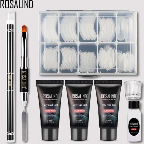 ROSALIND Poly Nail gel Nail Kit Of Nail Art Decorations Extension Nail Kit Professional Set All For Manicure Gel Polish Set