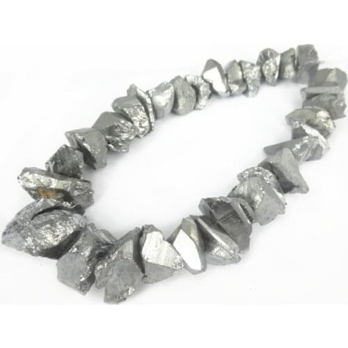 15.5 inch/strand Crystal Pillar Finished Silver Color Crystal Point Pendants Wholesale Mystic Titanium Necklace Crafts Supplier