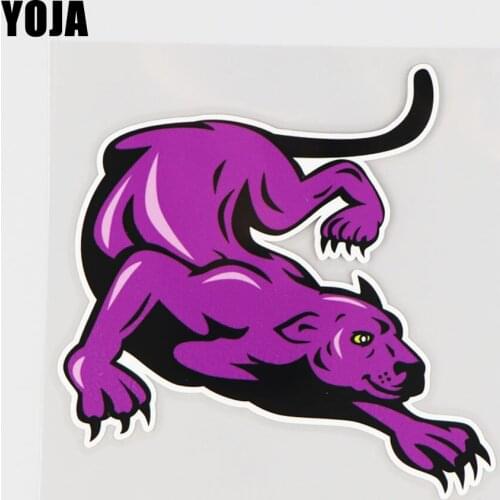 YOJA 13.7X13.7CM Personalized Cartoon Animal Purple Leopard Vinyl Car Sticker Creative Decal 19A-0269