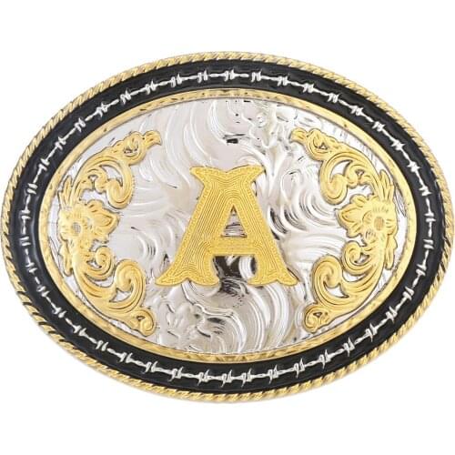 Western cowboy belt buckle initial letter A metal sports men and women belt buckle