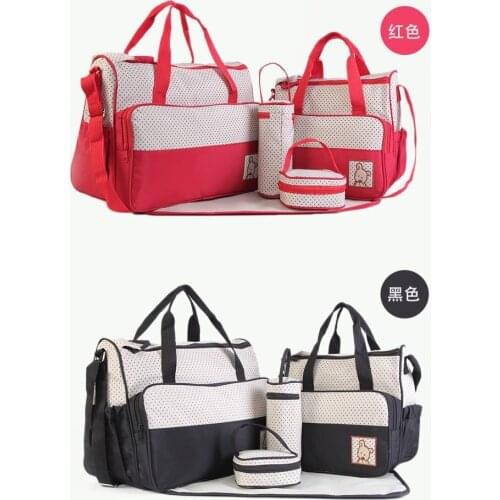 Five pieces per set kids diaper bag , mummy nappy bags , 8 colors available