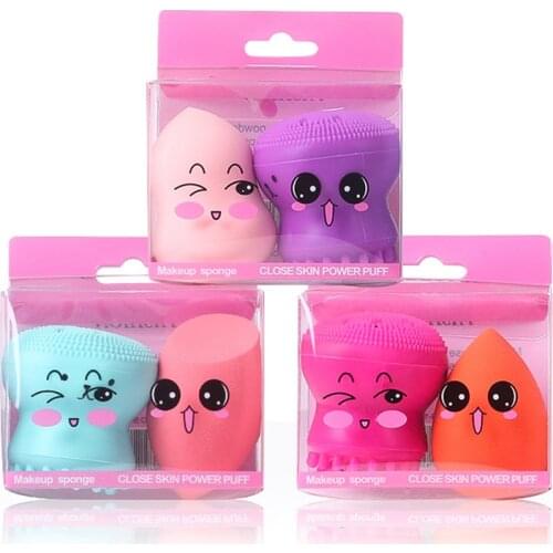 Silicone Octopus Shape Face Wash Powder Puff Gourd Shape Cosmetic Puff Makeup Sponge Cleaning Pad Brush Pore Cleaner Exfoliator