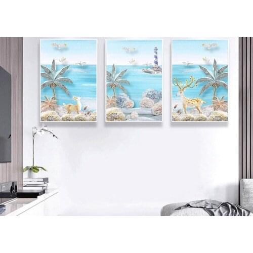 Modern simple reliefs three - dimensional elk Mediterranean Mediterranean Nordic decorative painting frameless painting