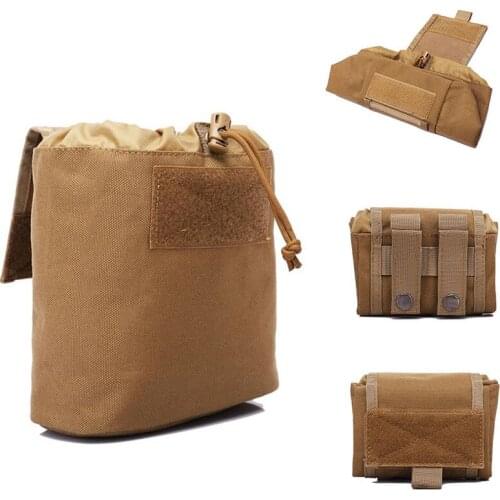 CQC Tactical Molle Dump Pouch Folding Drop Military Pouch Belt Waist Bag Pack Hunting Foldable EDC Ammo Recovery Mag Tool Bag