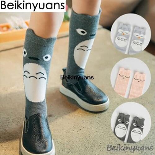 Spring and Autumn Childrens new stereo cartoon cotton socks autumn knee high toddler cartoon baby socks baby legs warm