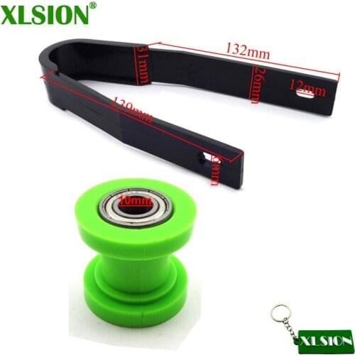 XLSION 10mm Chain Roller Pulley Tensioner Chain Slider Rear Swingarm Guard Guide Pit Dirt Motor Trail Bike Motorcycle