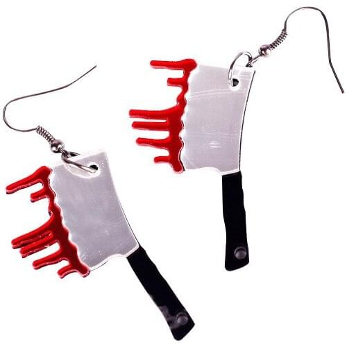 Creative Punk COS Knife With Blood Earring For Party Jewelry Women Female Earring Halloween Creative Jewelry