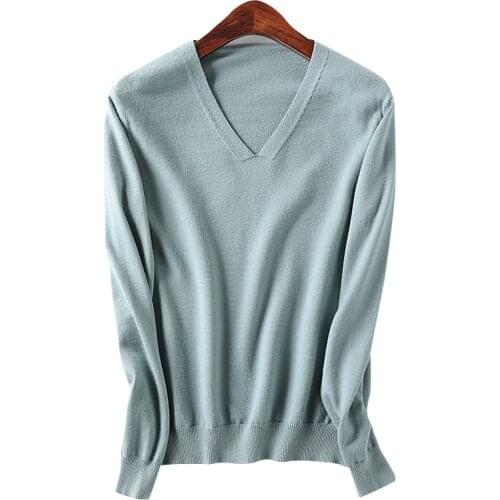 2021 New Arrivals Womens Knitted Sweater Spring Autumn V-Neck Pullover Female Outerwear Loose Trendy Lady Clothing Long Sleeve