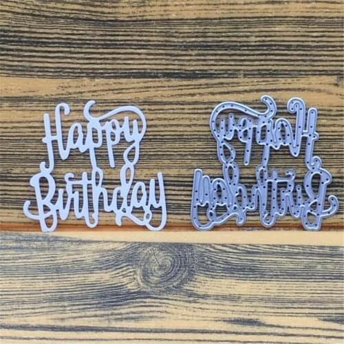 1pc Happy Birthday Metal Cutting Dies Stencil Scrapbooking Card Decor Craft DIY