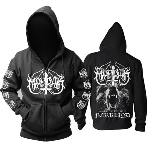 2 designs Cool 3D Bear Marduk Band Rock Hoodies shell jacket Outerwear hardrock Death Punk Black Metal Cotton Sweatshirt
