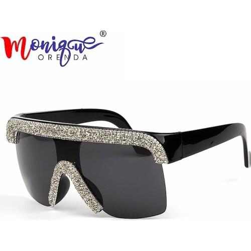 2019 Sunglasses men Vintage Cool style Goggle Sunglasses bling rhinestones sunglasses women oculos de sol feminino uv400