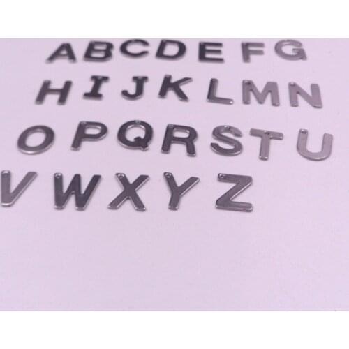260pcs/ bag(26 letter each 10pcs) Fashion DIY Charms pendant stainless steel Jewelry