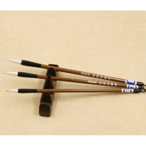3Pcs/Set Traditional Chinese Bamboo Wolfs Hair Writing Brush for Calligraphy Painting Practice Writing Brushes