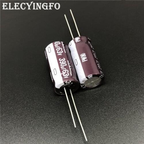 5pcs/50pcs 390uF 63V NICHICON PW Series 12.5x25mm Low Impedance 63V390uF Aluminum Electrolytic capacitor