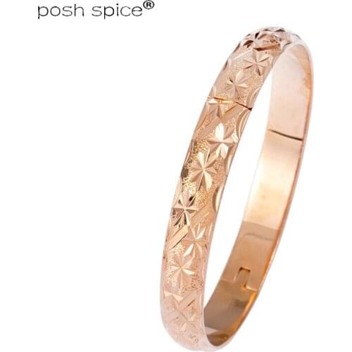 Fashion Middle East Rose Color bangles for Women open Copper bracelets Arab gold Wedding luxury jewelry