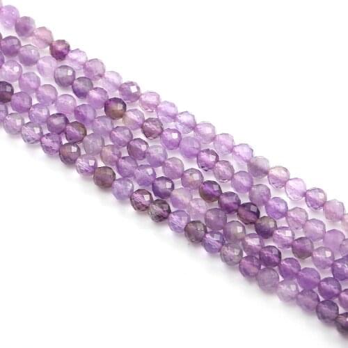 Natural Stone Beads Semi-Precious Stone Small Faceted Amethysts Loose Beads for Jewelry Making DIY Necklace Bracelet Accessories